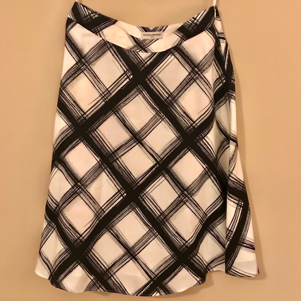 Off-White and Black A-line Skirt